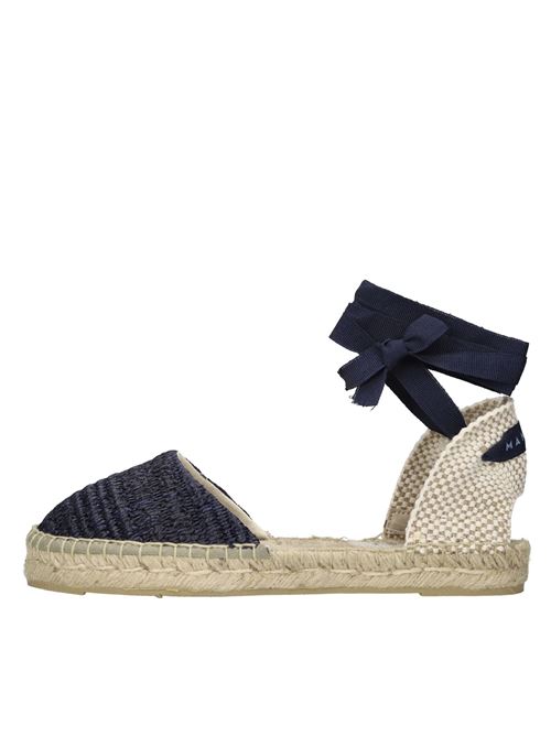 Flat espadrillas in rafia e tessuto MANEBI' | H 1.4 P0 RAFIA STRIPESBLU